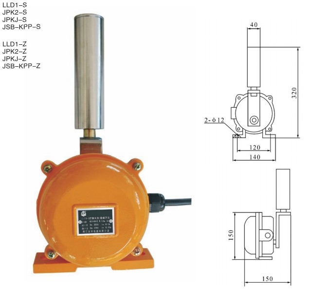 LLD1(JPK、JSB-KPP)系列兩極防偏開關(guān)尺寸圖